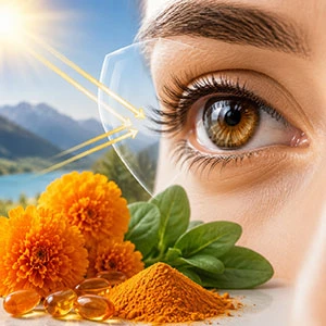 Sbectol haul Naturiol Lutein A Zeaxanthin Ar Gyfer Y Llygaid